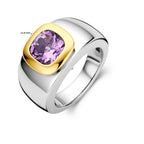 Ring Amethyst Gold mit Silber