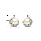 Ohrstecker Perle und Zirkonia Silber rhodiniert
