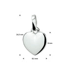 graveerhanger hart massief zilver wit