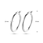 oorringen 2,5 mm ronde buis 14K witgoud - rond
