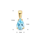 Anhänger Blautopas 11 mm 14K Gelbgold