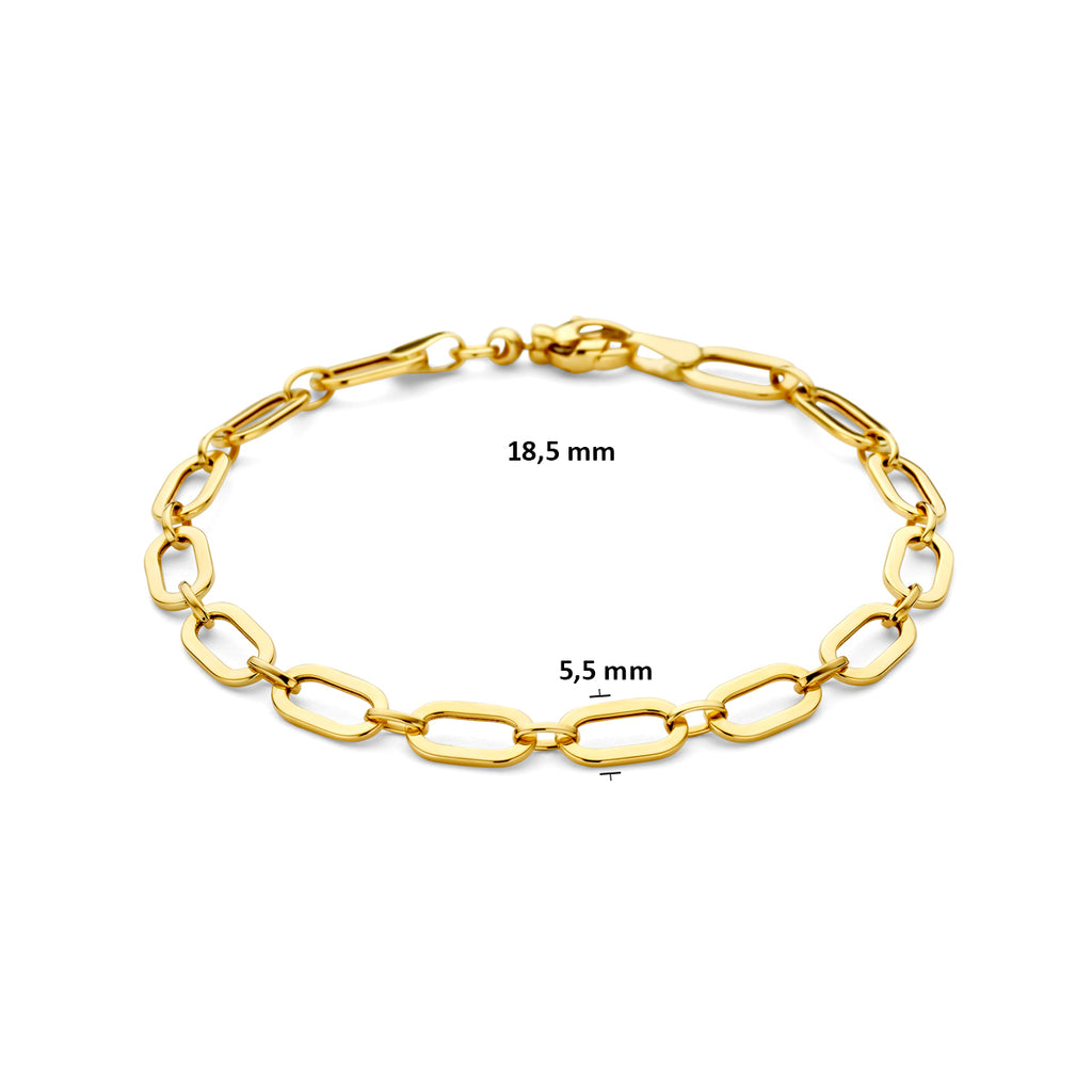 9k armband 5,5 mm 18,5 cm 9K geel
