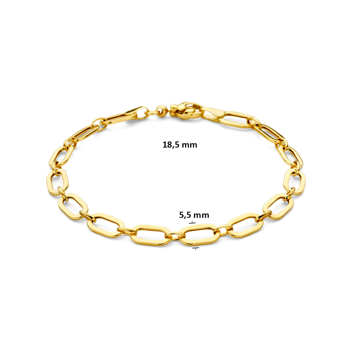 9k armband 5,5 mm 18,5 cm 9K geel