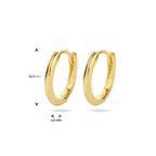 klapoorringen half rond 1 micron zilver verguld (geel) - half-rond