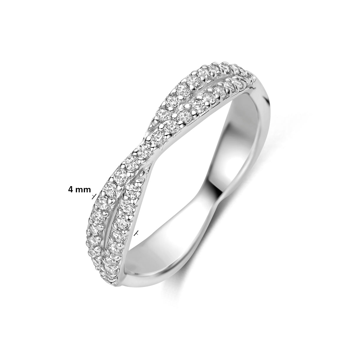 ring zirkonia zilver gerhodineerd