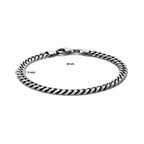 Armband Anker 6 Seiten geschliffen oxidiert 5,0 mm Silber oxidiert