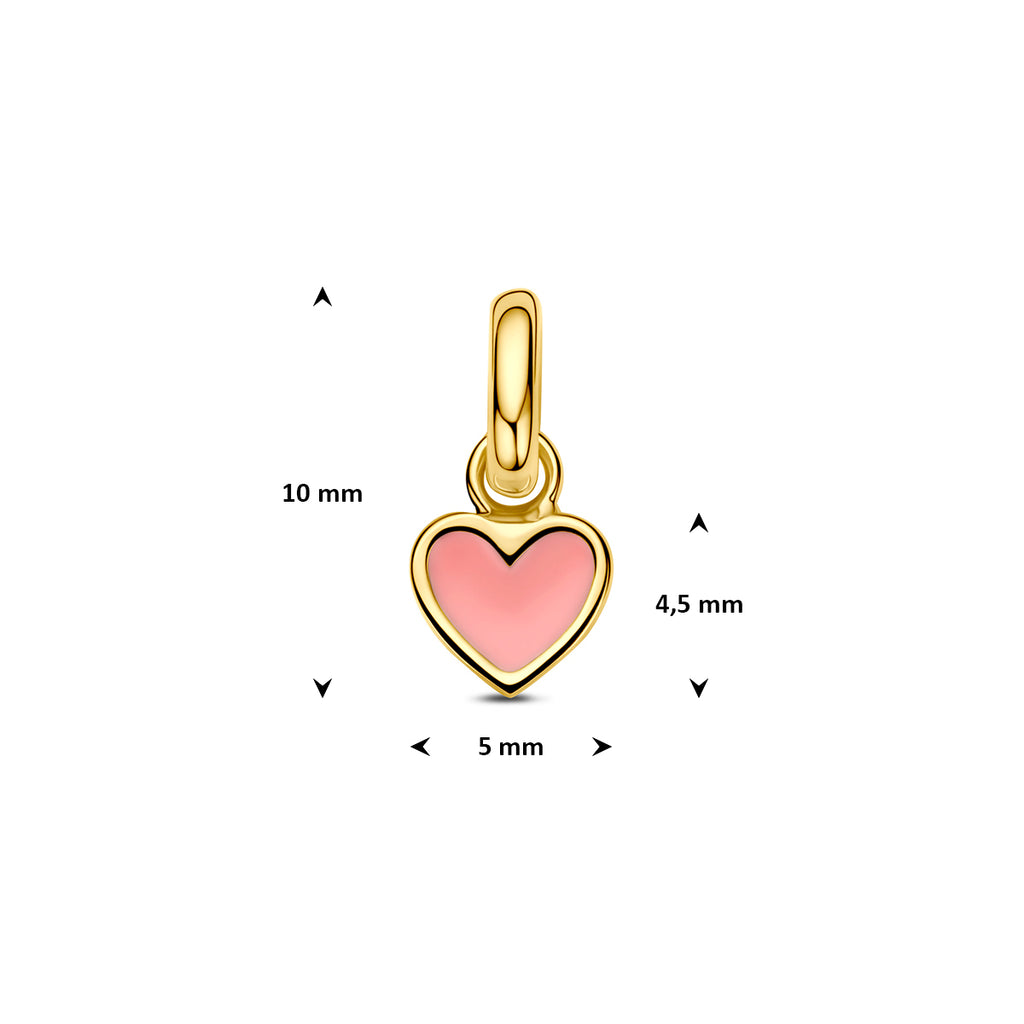 9k hanger hartje roze 4,5 mm 9K geel