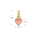 9k hanger hartje roze 4,5 mm 9K geel