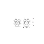 Silberne Kleeblatt-Ohrstecker rhodiniert