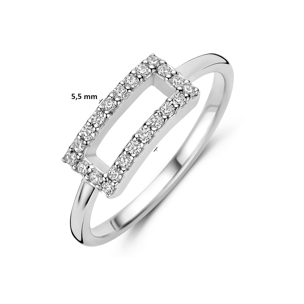 ring zirkonia zilver gerhodineerd