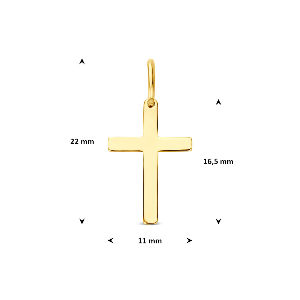 9k hanger kruis 16,5 mm 9K geel
