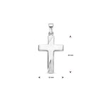 hanger kruis poli/mat gediamanteerd 24 mm zilver gerhodineerd