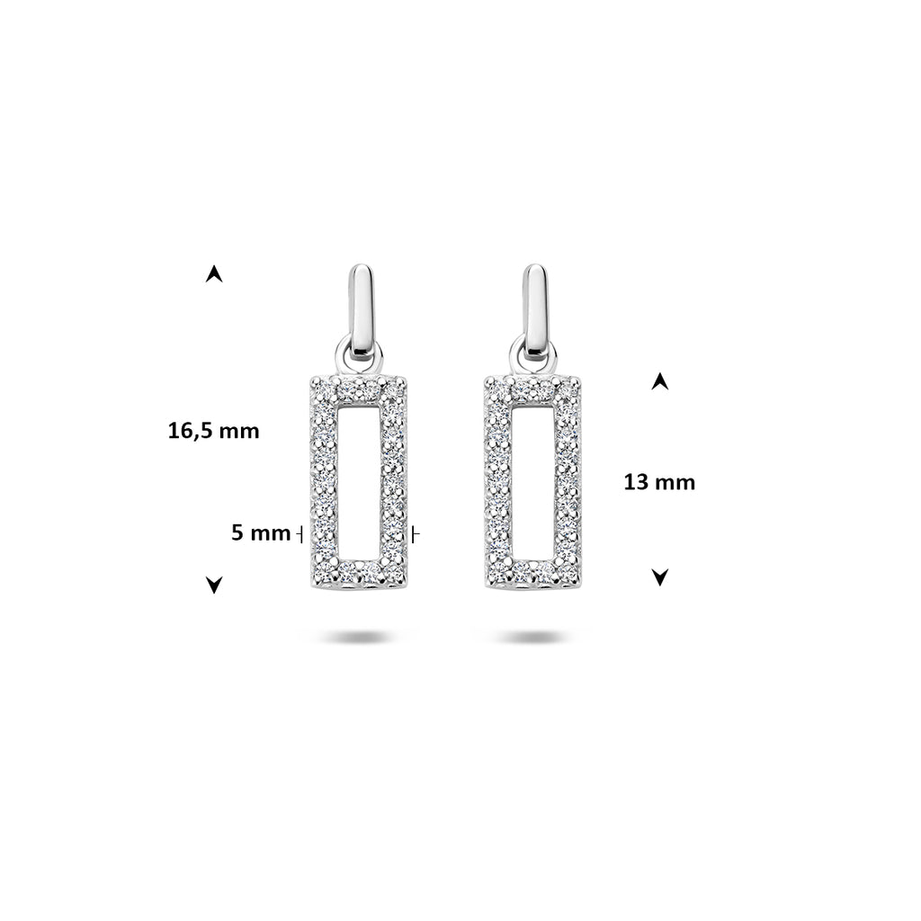 oorhangers zirkonia 16,5 mm zilver gerhodineerd