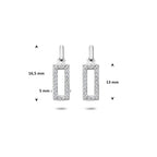 oorhangers zirkonia 16,5 mm zilver gerhodineerd