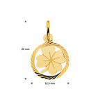 hanger klavertje gediamanteerd 14K geelgoud