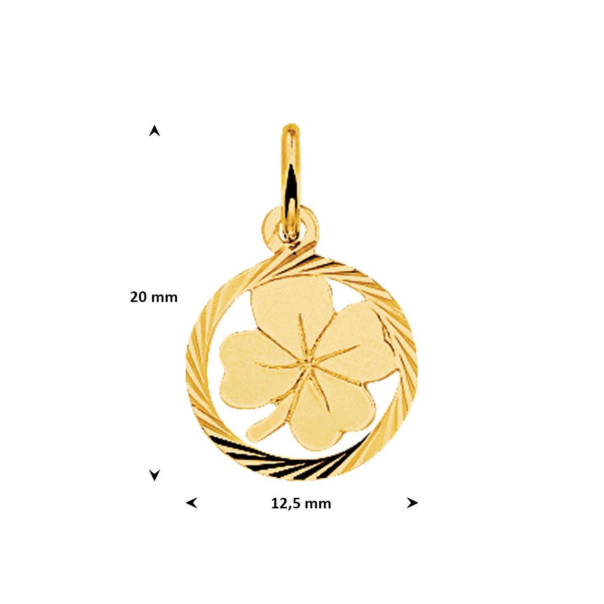 hanger klavertje gediamanteerd 14K geelgoud