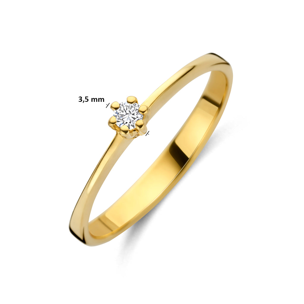 ring lab grown diamant 0.05ct g vs 14K geelgoud