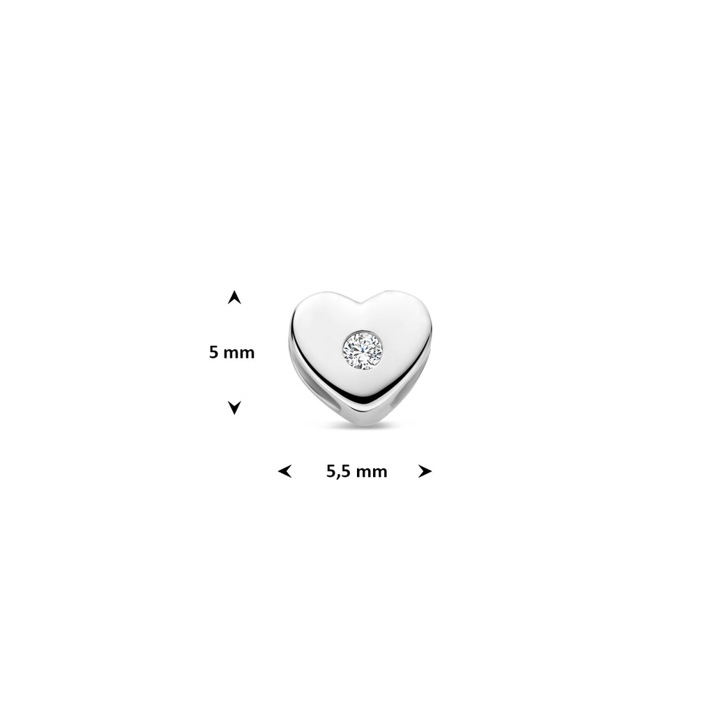 Anhänger Herz Zirkonia 5 mm Silber rhodiniert