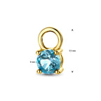 oorringhanger blauw topaas per stuk 14K geelgoud