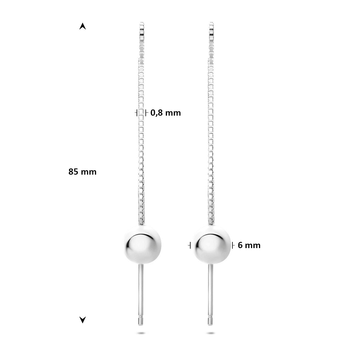 doortrekoorbellen bol 85 mm zilver gerhodineerd - bol