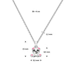 collier emaille panda 36 + 4 cm zilver gerhodineerd