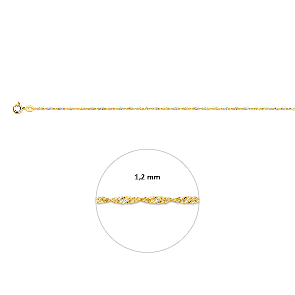 singapore 1,2 mm 14K geelgoud