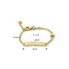Gravurarmband Herzplättchen 4,0 mm 14K Gelbgold