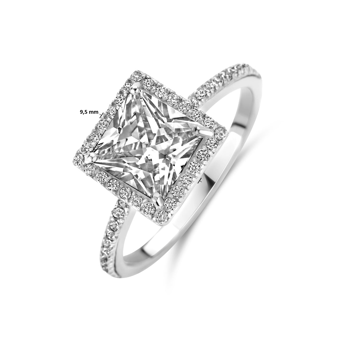 Ring Zirkonia Silber rhodiniert