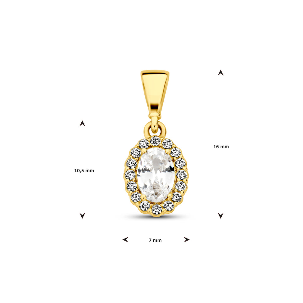 hanger met geboortesteen zirkonia 14K geelgoud
