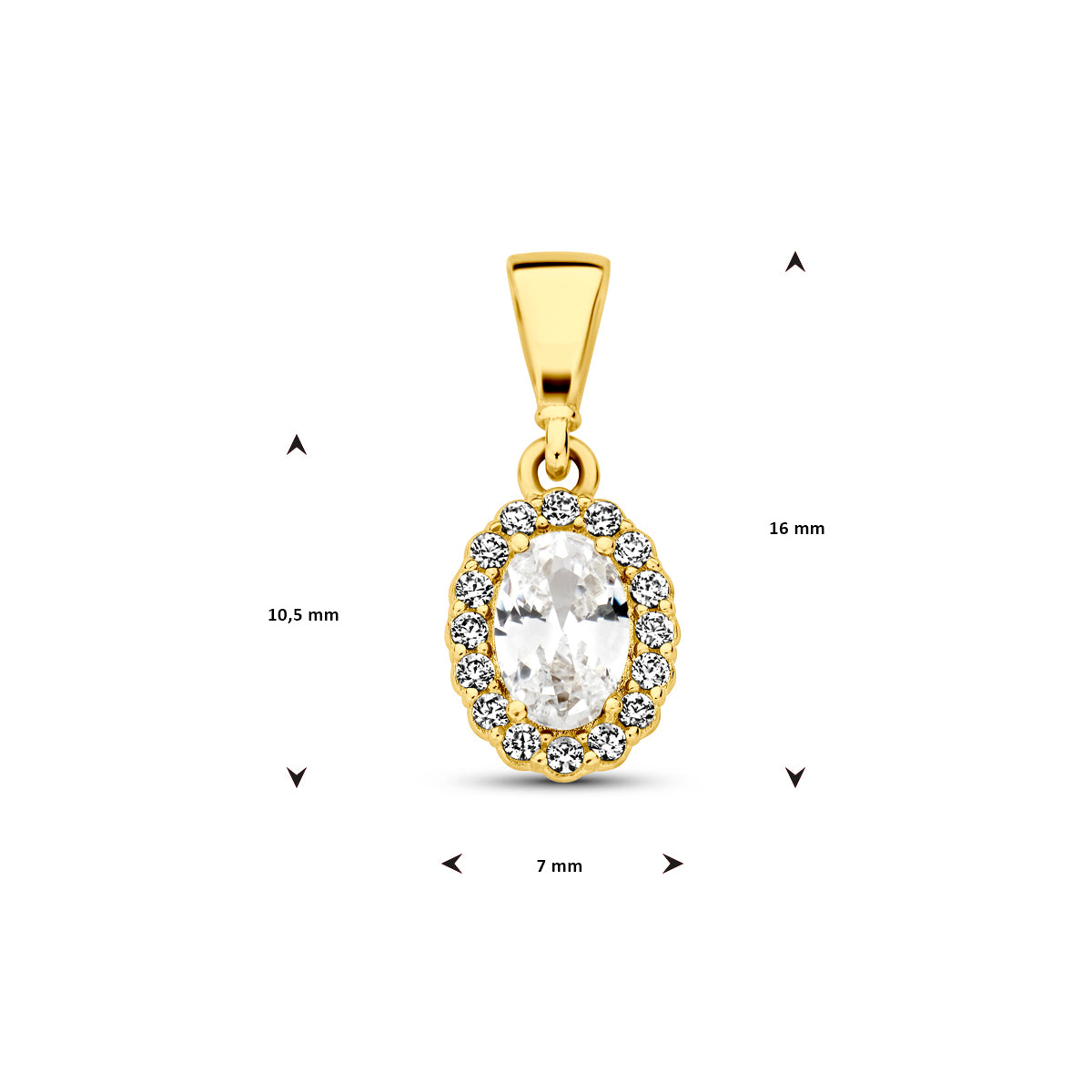 hanger met geboortesteen zirkonia 14K geelgoud