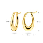 oorringen 20 mm 14K geelgoud - bol