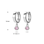 Klappohrringe Zirkonia 13 mm rhodiniertes Silber
