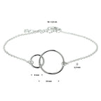 Armband Kreise 1,3 mm 16 + 2,5 cm Silber rhodiniert