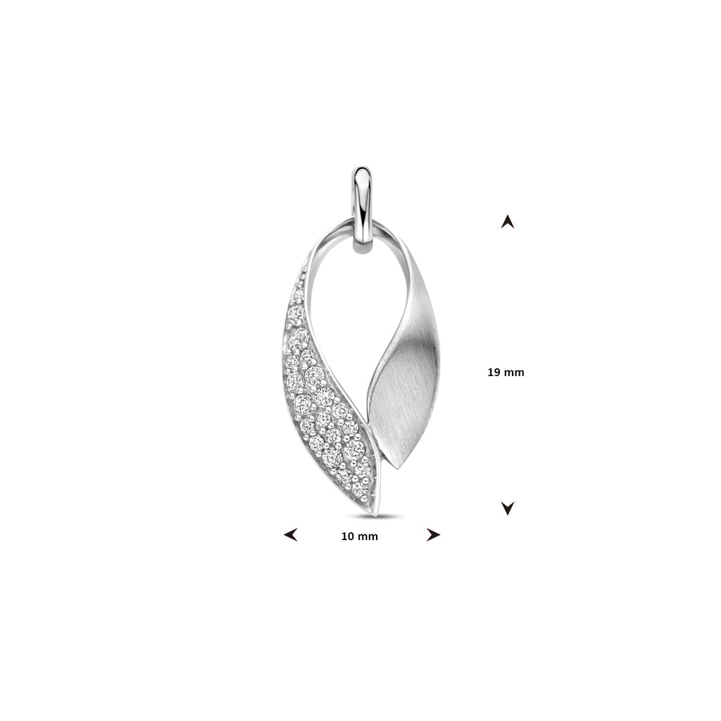 hanger zirkonia poli/mat 22 mm zilver gerhodineerd