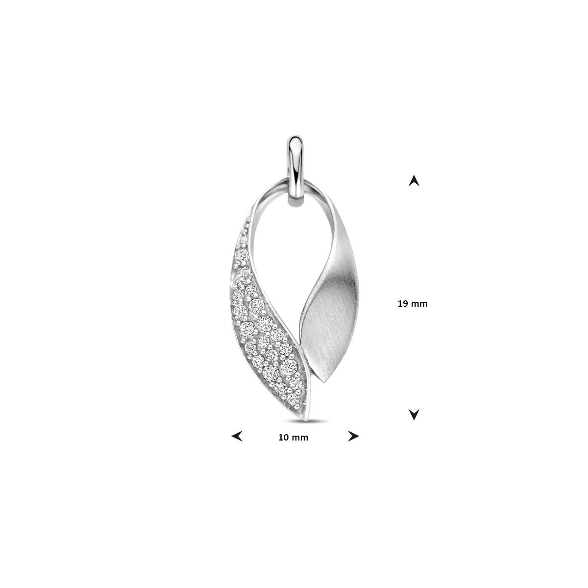 hanger zirkonia poli/mat 22 mm zilver gerhodineerd