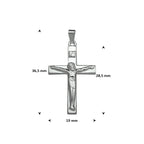 hanger kruis en corpus 28,5 mm zilver wit