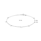 enkelbandje rondjes 24 + 2 cm zilver gerhodineerd