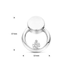 Anhänger Zirkonia poliert/matt 17 mm Silber rhodiniert
