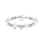 Armband Perle und Perlen 17 + 3 cm Silber rhodiniert