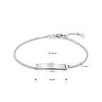 graveerarmband gourmette plaat 5,0 mm 16 - 18 cm zilver wit