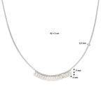 Halskette Perlen 42 + 3 cm Silber rhodiniert
