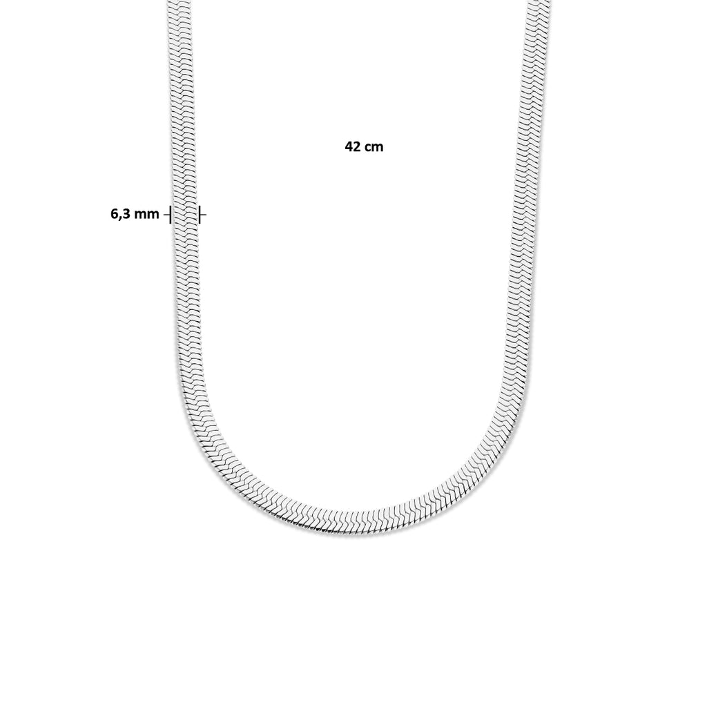 Halskette Schlange flach 6,3 mm 42 cm Edelstahl