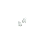 Ohrstecker Katze silber weiß