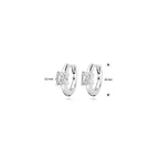 klapoorringen zirkonia 10 mm zilver gerhodineerd