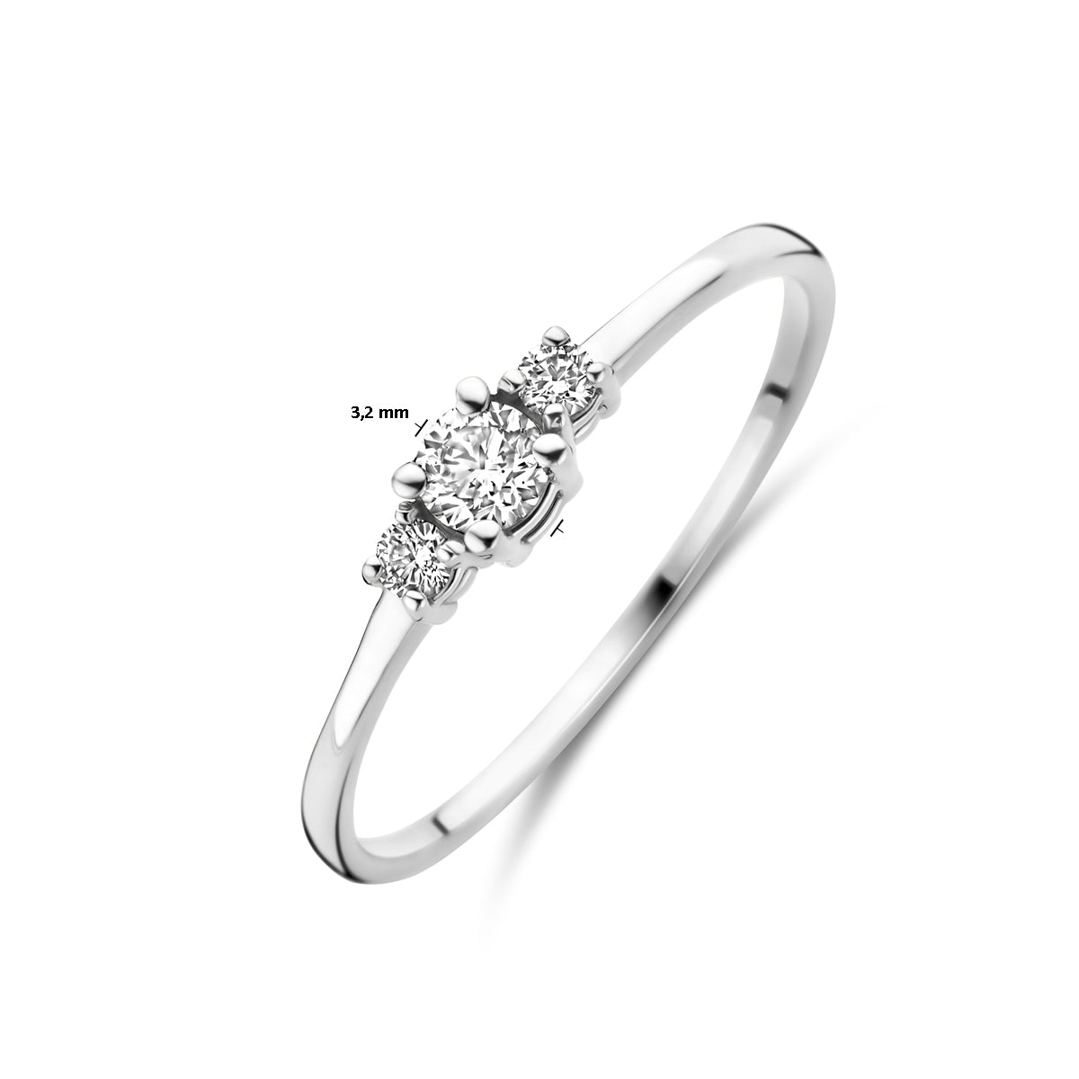 ring diamant 0.14ct h si 18K witgoud