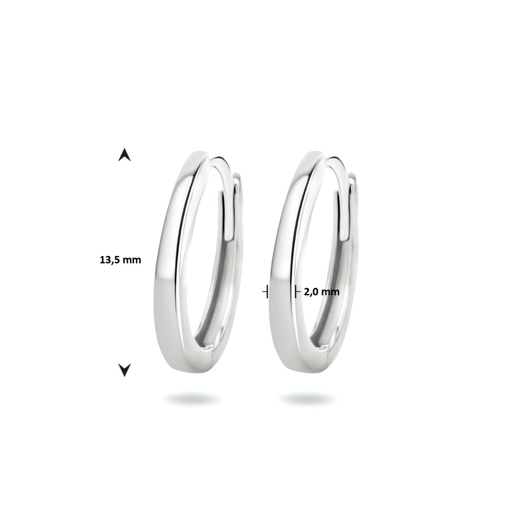 klapoorringen 14K witgoud