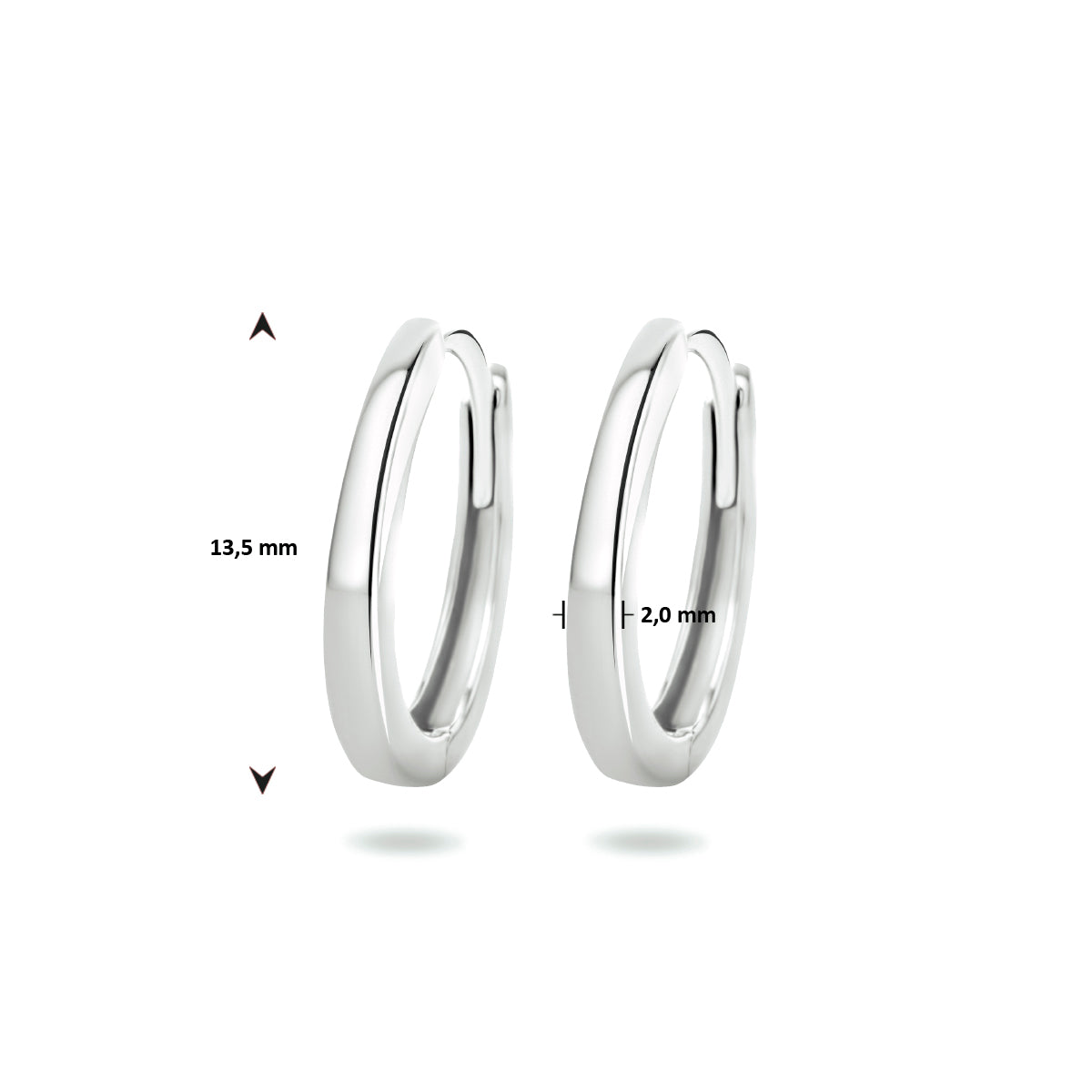 klapoorringen 14K witgoud