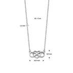 Halskette Herz und Unendlichkeit 42 + 3 cm Silber rhodiniert