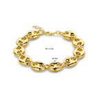 Armband 12 mm 18 + 2 cm 3 Mikron Silber vergoldet (gelb)