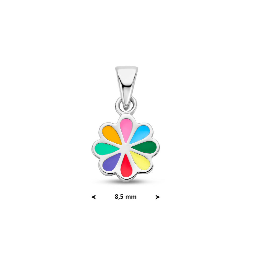 hanger bloem zilver gerhodineerd